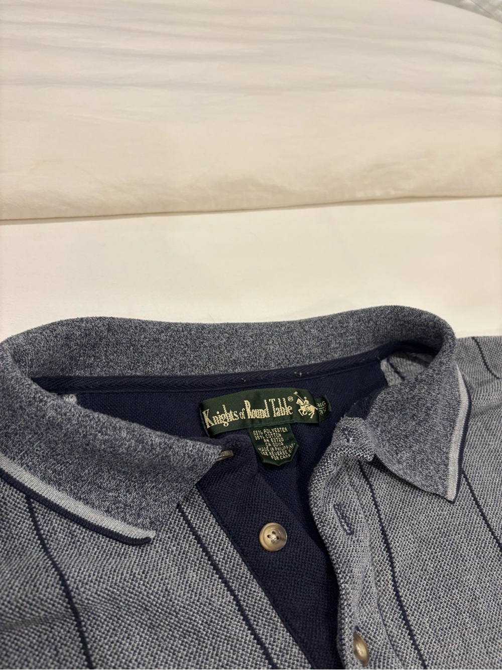 Vintage Knights of Round Table Gray Polo Shirt